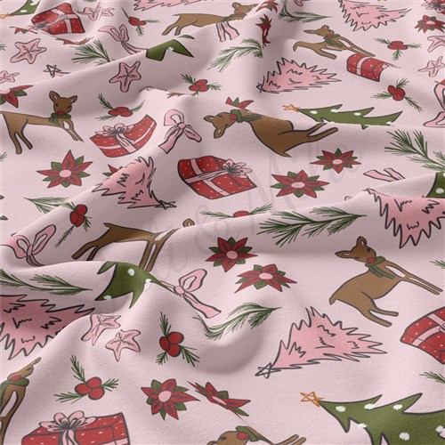 Christmas Double Brushed Polyester Fabric Jersey Stretchy Soft Polyester Stretch Fabric