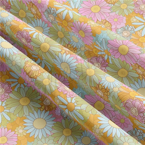 Floral Double Brushed Polyester Fabric Jersey Stretchy Soft Polyester Stretch Fabric