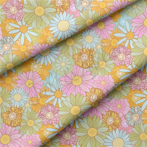 Floral Double Brushed Polyester Fabric Jersey Stretchy Soft Polyester Stretch Fabric