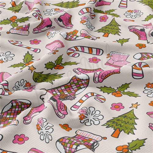 Christmas Rib Knit Fabric by Yard, RBK2021 & Get a Free $89.99 Embroidery Bundle