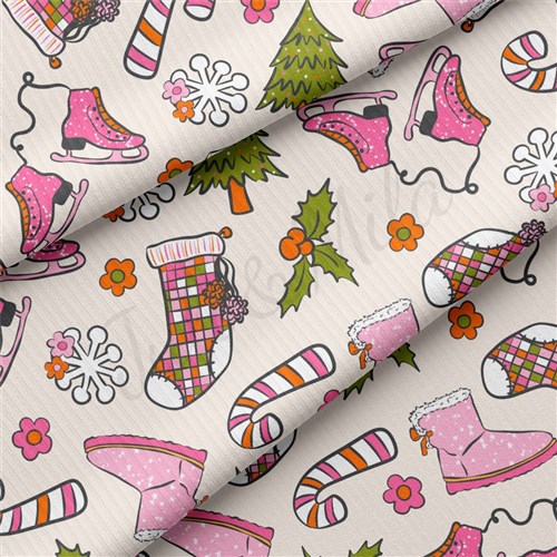 Christmas Rib Knit Fabric by Yard, RBK2021 & Get a Free $89.99 Embroidery Bundle