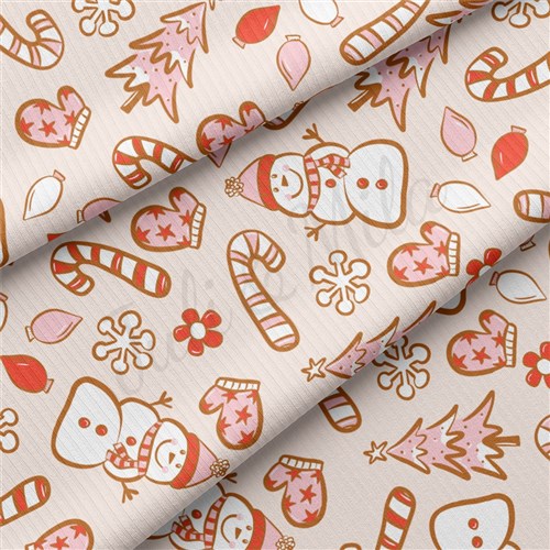 Christmas Rib Knit Fabric by Yard, RBK2077 & Get a Free $89.99 Embroidery Bundle