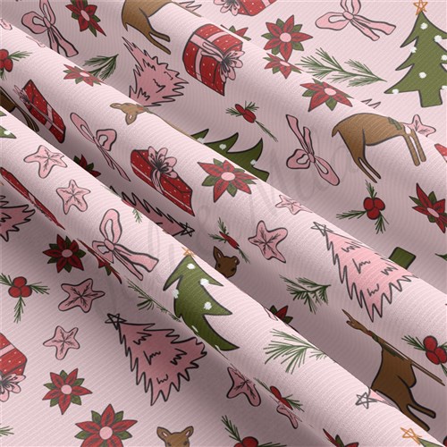 Christmas Rib Knit Fabric by Yard, RBK2052 & Get a Free $89.99 Embroidery Bundle