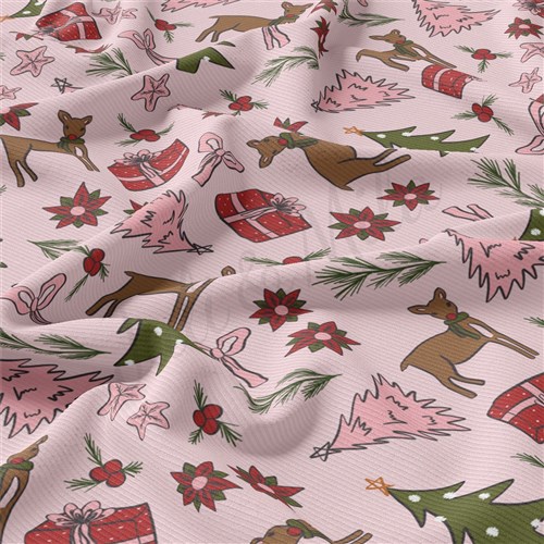 Christmas Rib Knit Fabric by Yard, RBK2052 & Get a Free $89.99 Embroidery Bundle