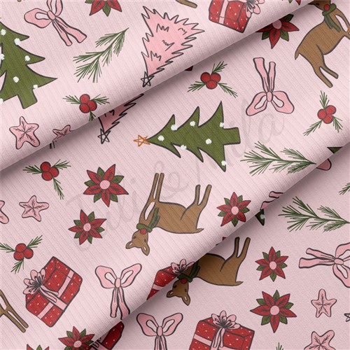 Christmas Rib Knit Fabric by Yard, RBK2052 & Get a Free $89.99 Embroidery Bundle