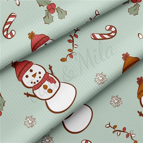 Christmas Rib Knit Fabric by Yard, RBK2065 & Get a Free $89.99 Embroidery Bundle