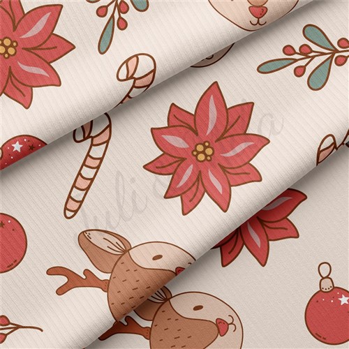 Christmas Rib Knit Fabric by Yard, RBK2061 & Get a Free $89.99 Embroidery Bundle