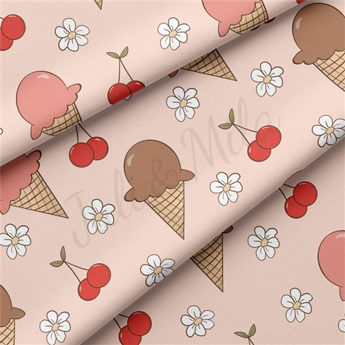Ice Cream Summer Double Brushed Polyester Fabric Jersey Stretchy Soft Polyester Stretch Fabric
