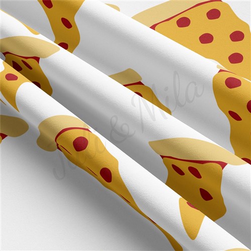 Pizza Double Brushed Polyester Fabric Jersey Stretchy Soft Polyester Stretch Fabric