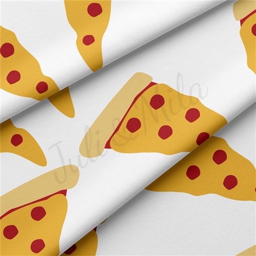 Pizza Double Brushed Polyester Fabric Jersey Stretchy Soft Polyester Stretch Fabric