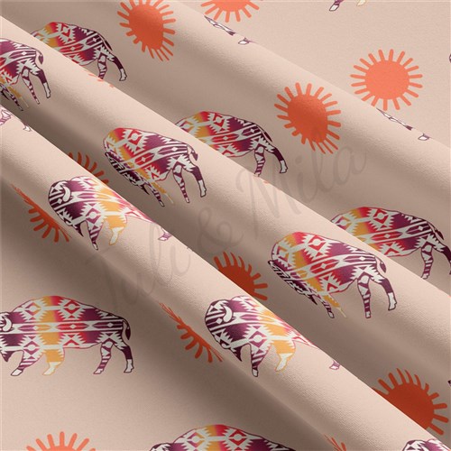 Bohemian Boho Double Brushed Polyester Fabric Jersey Stretchy Soft Polyester Stretch Fabric