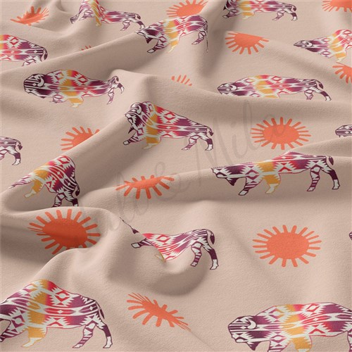 Bohemian Boho Double Brushed Polyester Fabric Jersey Stretchy Soft Polyester Stretch Fabric