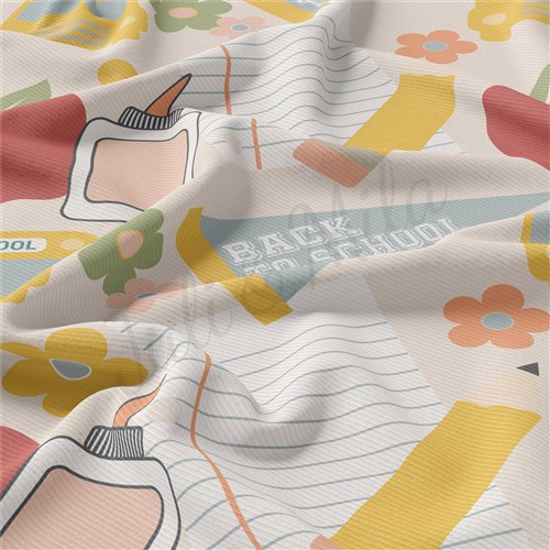 Back to School Rib Knit Fabric by Yard, RBK1549 & Get a Free $89.99 Embroidery Bundle