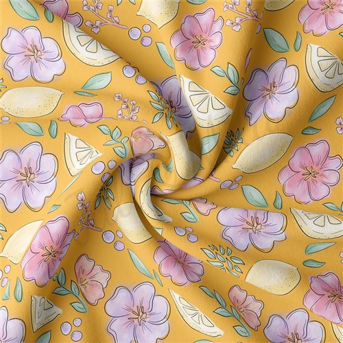 Floral Double Brushed Polyester Fabric Jersey Stretchy Soft Polyester Stretch Fabric