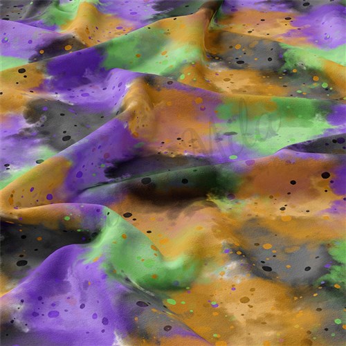 Mardi Gras Double Brushed Polyester Fabric Jersey Stretchy Soft Polyester Stretch Fabric