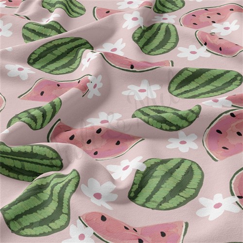 Watermelon Double Brushed Polyester Fabric Jersey Stretchy Soft Polyester Stretch Fabric