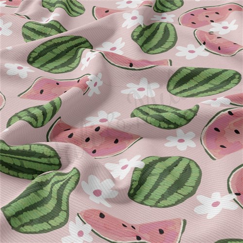 Watermelon Rib Knit Fabric by Yard, rbk1851 & Get a Free $89.99 Embroidery Bundle