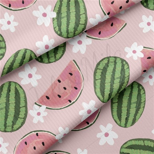 Watermelon Rib Knit Fabric by Yard, rbk1851 & Get a Free $89.99 Embroidery Bundle