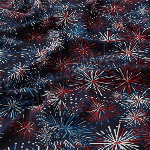 4th of July Patriotic Double Brushed Polyester Fabric Jersey Stretchy Soft Polyester Stretch Fabric
