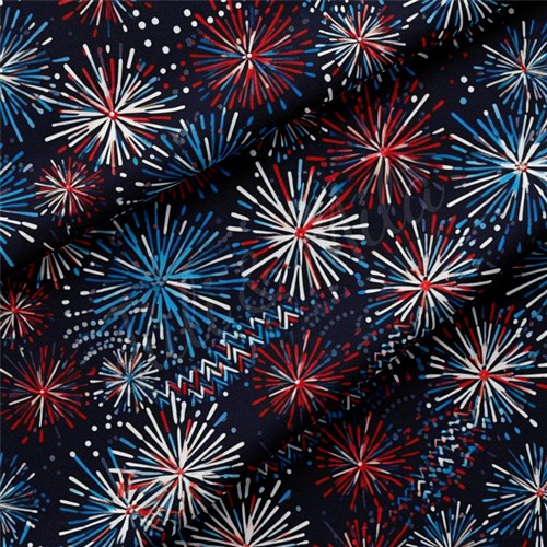 4th of July Patriotic Double Brushed Polyester Fabric Jersey Stretchy Soft Polyester Stretch Fabric