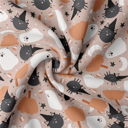 Autumn Fall Halloween Rib Knit Fabric, AA1830 & Get a Free $89.99 Embroidery Bundle