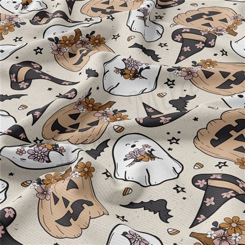 Autumn Fall Halloween Rib Knit Fabric, AA1831 & Get a Free $89.99 Embroidery Bundle