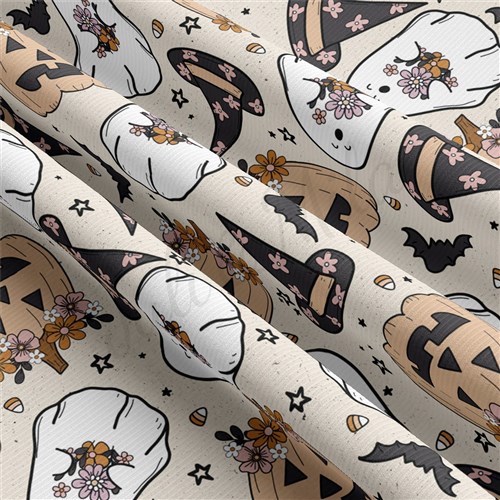 Autumn Fall Halloween Rib Knit Fabric, AA1831 & Get a Free $89.99 Embroidery Bundle