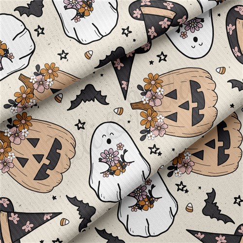 Autumn Fall Halloween Rib Knit Fabric, AA1831 & Get a Free $89.99 Embroidery Bundle