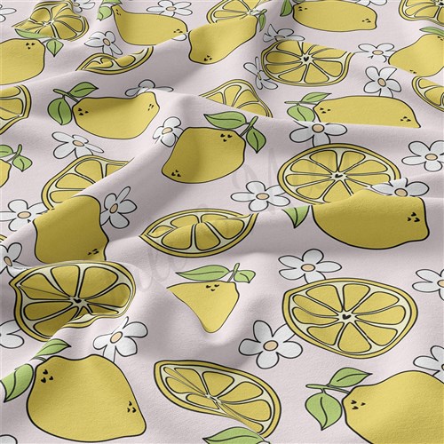 Lemon Double Brushed Polyester Fabric Jersey Stretchy Soft Polyester Stretch Fabric