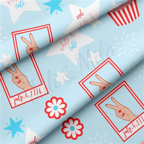4th of July Patriotic Double Brushed Polyester Fabric Jersey Stretchy Soft Polyester Stretch Fabric