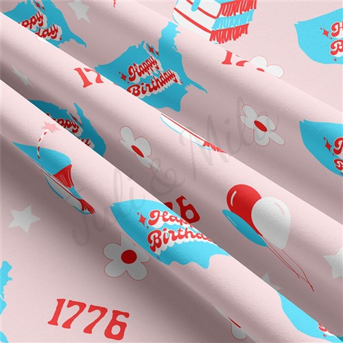 4th of July Patriotic Double Brushed Polyester Fabric Jersey Stretchy Soft Polyester Stretch Fabric