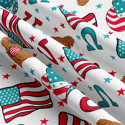 4th of July Patriotic Double Brushed Polyester Fabric Jersey Stretchy Soft Polyester Stretch Fabric