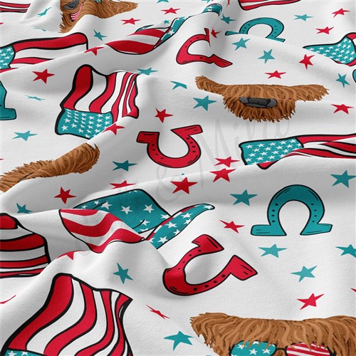 4th of July Patriotic Double Brushed Polyester Fabric Jersey Stretchy Soft Polyester Stretch Fabric