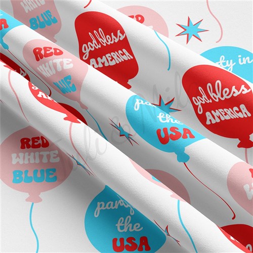 4th of July Patriotic Double Brushed Polyester Fabric Jersey Stretchy Soft Polyester Stretch Fabric