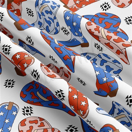 4th of July Patriotic Double Brushed Polyester Fabric Jersey Stretchy Soft Polyester Stretch Fabric