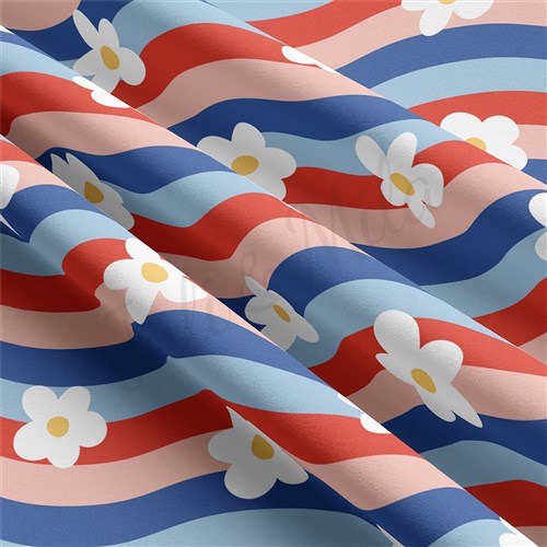 4th of July Patriotic Double Brushed Polyester Fabric Jersey Stretchy Soft Polyester Stretch Fabric