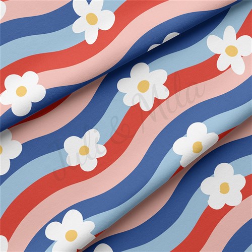 4th of July Patriotic Double Brushed Polyester Fabric Jersey Stretchy Soft Polyester Stretch Fabric