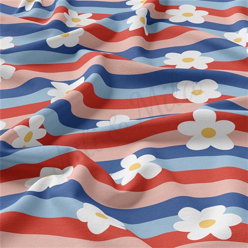 4th of July Patriotic Double Brushed Polyester Fabric Jersey Stretchy Soft Polyester Stretch Fabric