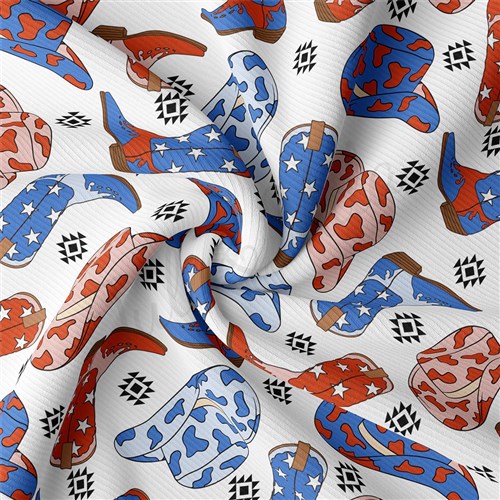 4th of July Patriotic Rib Knit Fabric, RBK1782 & Get a Free $89.99 Embroidery Bundle