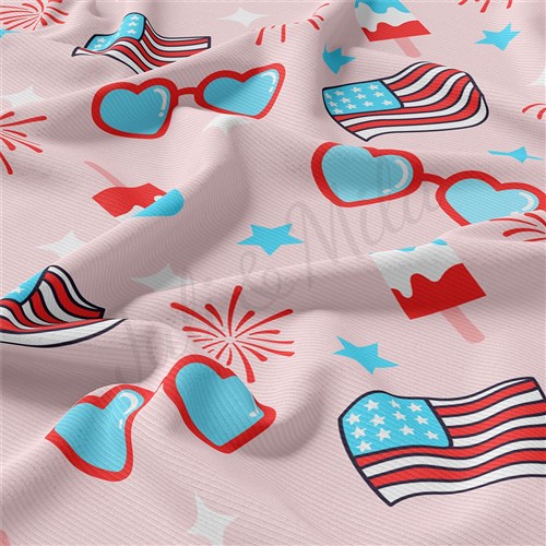 4th of July Patriotic Rib Knit Fabric, RBK1781 & Get a Free $89.99 Embroidery Bundle