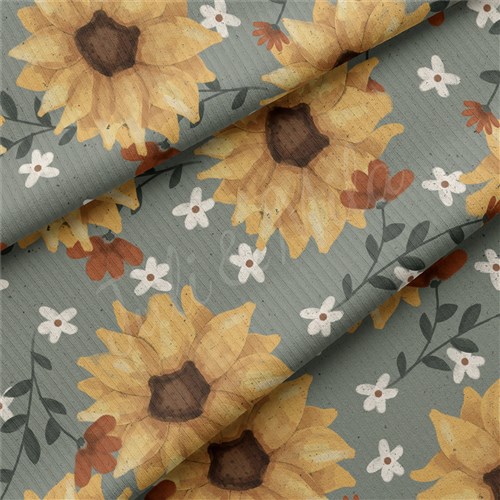 Rib Knit Fabric, RBKsunflowers & Get a Free $89.99 Embroidery Bundle
