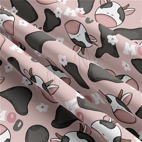 Cow Double Brushed Polyester Fabric Jersey Stretchy Soft Polyester Stretch Fabric