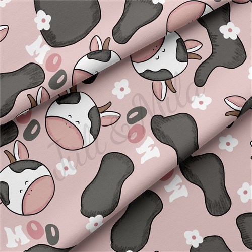 Cow Double Brushed Polyester Fabric Jersey Stretchy Soft Polyester Stretch Fabric