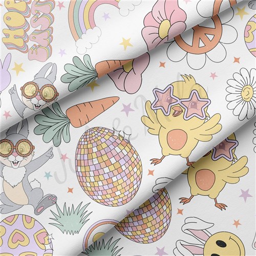 Easter Double Brushed Polyester Fabric Jersey Stretchy Soft Polyester Stretch Fabric