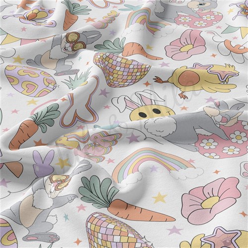 Easter Double Brushed Polyester Fabric Jersey Stretchy Soft Polyester Stretch Fabric