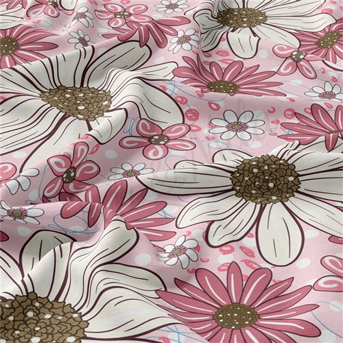 Floral Double Brushed Polyester Fabric Jersey Stretchy Soft Polyester Stretch Fabric