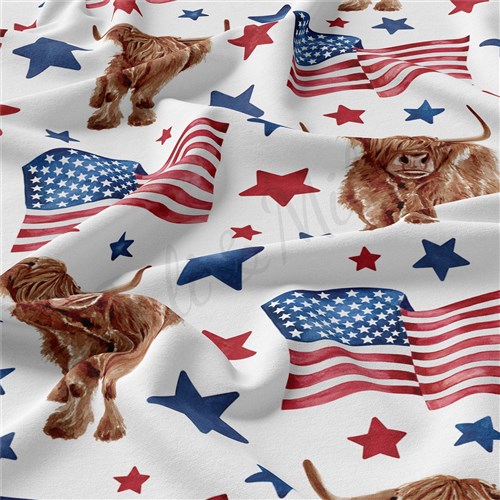 4th of July Patriotic Double Brushed Polyester Fabric Jersey Stretchy Soft Polyester Stretch Fabric