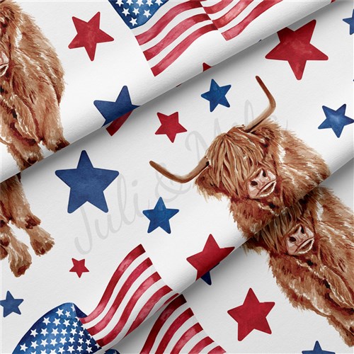 4th of July Patriotic Double Brushed Polyester Fabric Jersey Stretchy Soft Polyester Stretch Fabric