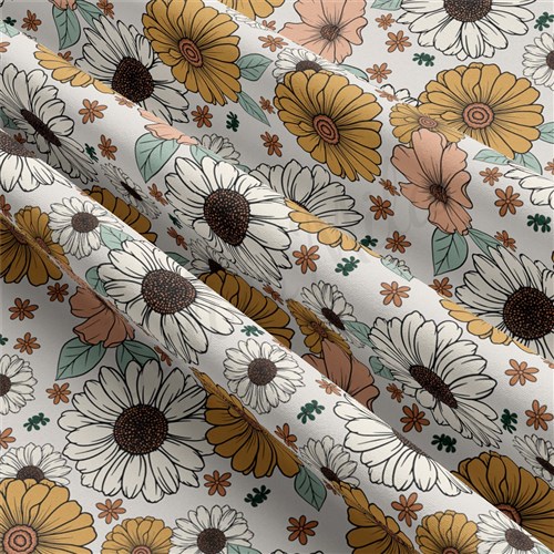 floral Double Brushed Polyester Fabric Jersey Stretchy Soft Polyester Stretch Fabric