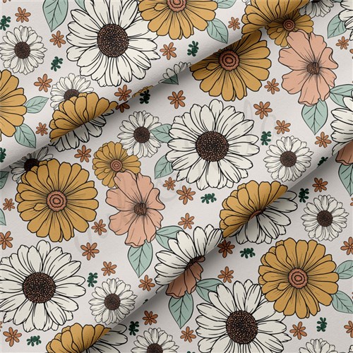 floral Double Brushed Polyester Fabric Jersey Stretchy Soft Polyester Stretch Fabric